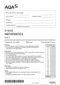 2024 AQA A-LEVEL MATHEMATICS PAPER 2 INCLUDING MARK SCHEME