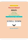 Official summer 2024 Pearson Edexcel 8BS0/01 GCE AS Level In Business (8BS0) Paper 01 Marketing and People Merged Question Paper + Mark Scheme