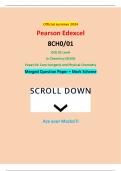 Official summer 2024 Pearson Edexcel 8CH0/01 GCE AS Level In Chemistry (8CH0) Paper 01: Core Inorganic and Physical Chemistry Merged Question Paper + Mark Scheme