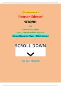 Official summer 2024 Pearson Edexcel 9EB0/01 GCE In Economics B (9EB0) Paper 1: Markets and how they work Merged Question Paper + Mark Scheme