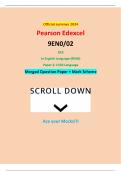 Official summer 2024 Pearson Edexcel 9EN0/02 GCE In English Language (9EN0) Paper 2: Child Language Merged Question Paper + Mark Scheme