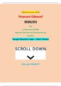 Official summer 2024 Pearson Edexcel 9EB0/03 GCE In Economics B (9EB0) Paper 03: The Economic Environment and Business Merged Question Paper + Mark Scheme