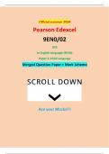 Official summer 2024 Pearson Edexcel 9EN0/02 GCE In English Language (9EN0) Paper 2: Child Language Merged Question Paper + Mark Scheme