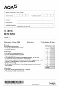 2024 AQA A-LEVEL BIOLOGY PAPER 1, PAPER 2, PAPER 3