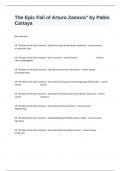 The Epic Fail of Arturo Zamora" by Pablo Cartaya Certification Revised Exam Questions With Multiple Choices  And Verified Answers.