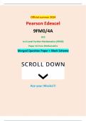 Official summer 2024 Pearson Edexcel 9FM0/4A GCE In A Level Further Mathematics (9FM0) Paper 4A Pure Mathematics Merged Question Paper + Mark Scheme