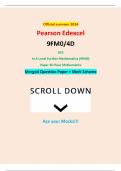 Official summer 2024 Pearson Edexcel 9FM0/4D GCE In A Level Further Mathematics (9FM0) Paper 4D Pure Mathematics Merged Question Paper + Mark Scheme