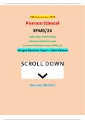 Official summer 2024 Pearson Edexcel 8FM0/24 GCE Further Mathematics Advanced Subsidiary Level in Further Statistics 2 Paper 8FM0_24 Merged Question Paper + Mark Scheme