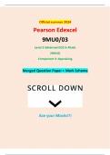 Official summer 2024 Pearson Edexcel 9MU0/03 Level 3 Advanced GCE in Music (9MU0) Component 3: Appraising Merged Question Paper + Mark Scheme