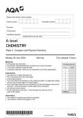 AQA A LEVEL  CHEMISTRY PAPER 1 JUNE 2024 FINAL QUESTION PAPER 