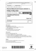 2024 EDEXCEL GCSE COMBINED SCIENCE HIGHER BIOLOGY,CHEMISTRY,PHYSICS INCLUDING ALL PAPERS AND MARK SCHEMES