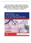 TEST BANK For Seidel's Guide to Physical Examination An Interprofessional Approach 10th Edition by Jane W. Ball, Joyce E. Dains, Chapters 1 - 26 | Complete Newest Version