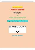 Official summer 2024 Pearson Edexcel 9FM0/01 GCE In A Level Further Mathematics (9FM0) Paper 01 Core Mathematics Merged Question Paper + Mark Scheme