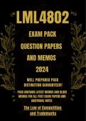 LML4802  Exam Pack 2024 Best Exam Pack with Quality Memos and required Information} 