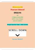 Official summer 2024 Pearson Edexcel 8RS0/4A GCE In Religious Studies (8RS0) PAPER 4: Study of Religion Option 4A: Buddhism Merged Question Paper + Mark Scheme