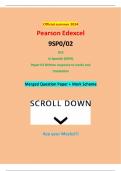 Official summer 2024 Pearson Edexcel 9SP0/02 GCE In Spanish (9SP0) Paper 02 Written response to works and translation Merged Question Paper + Mark Scheme