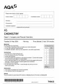 2024 AQA AS-LEVEL CHEMISTRY PAPER 1 & PAPER 2 INCLUDING BOTH MARK SCHEMES