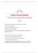 CSMLS EXAM 2024/2025 WITH GUARANTEED ACCURATE ANSWERS