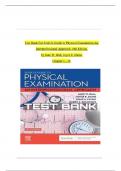 TEST BANK For Seidel's Guide to Physical Examination An Interprofessional Approach 10th Edition by Jane W. Ball, Joyce E. Dains, Chapters 1 - 26 | Complete solution| Grade A+.