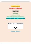 Official summer 2024 Pearson Edexcel 9EC0/02 GCE A Level In Economics A (9EC0) Paper 02 The National and Global Economy Merged Question Paper + Mark Scheme