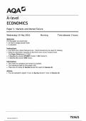 2024 AQA A-LEVEL ECONOMICS PAPER 1, PAPER 2, PAPER 3 INCLUDING ALL MARK SCHEMES