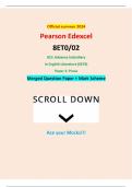 Official summer 2024 Pearson Edexcel 8ET0/02 GCE Advance Subsidiary In English Literature (8ET0) Paper 2: Prose Merged Question Paper + Mark Scheme