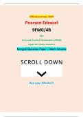 Official summer 2024 Pearson Edexcel 9FM0/4B GCE In A Level Further Mathematics (9FM0) Paper 4B Further Statistics Merged Question Paper + Mark Scheme