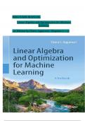 Solution Manual for Linear Algebra and Optimization for Machine Learning 1st Edition by Charu Aggarwal, ISBN: 9783030403430, All 11 Chapters Covered, Verified