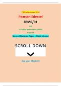 Official summer 2024 Pearson Edexcel 8FM0/01 GCE In Further Mathematics (8FM0) Paper 01 Merged Question Paper + Mark Scheme