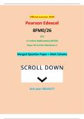 Official summer 2024 Pearson Edexcel 8FM0/26 GCE In Further Mathematics (8FM0) Paper 26 Further Mechanics 2 Merged Question Paper + Mark Scheme