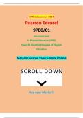 Official summer 2024 Pearson Edexcel 9PE0/01 Advanced Level In Physical Education (9PE0) Paper 01 Scientific Principles of Physical Education Merged Question Paper + Mark Scheme