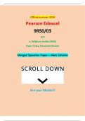 Official summer 2024 Pearson Edexcel 9RS0/03 GCE In Religious Studies (9RS0) Paper 3 New Testament Studies Merged Question Paper + Mark Scheme