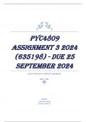 PYC4809 Assignment 3 (COMPLETE ANSWERS) 2024 (635198) - DUE 25 September 2024.