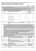 AQA Water and Carbon 20 markers 