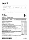 2024 AQA GCSE SPANISH HIGHER LISTENING PAPER 1 INCLUDING MARK SCHEME