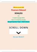 Official summer 2024 Pearson Edexcel 9EN0/03 GCE In English Language (9EN0) Paper 3: Investigating Language Merged Question Paper + Mark Scheme