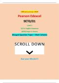 Official summer 2024 Pearson Edexcel 9ET0/01 Level 3 GCE In English Literature (9ET0) Paper 1: Drama Merged Question Paper + Mark Scheme