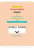 Official summer 2024 Pearson Edexcel 9FR0/02 GCE In French (9FR0) Paper 02 Written response to works and translation Merged Question Paper + Mark Scheme