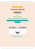 Official summer 2024 Pearson Edexcel 9GN0/01 GCE In German (9GN0) Paper 01 Listening, Reading and Translation Merged Question Paper + Mark Scheme + Recordings