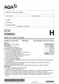 2024 AQA GCSE SPANISH HIGHER WRITING PAPER 4