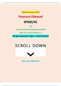 Official summer 2024 Pearson Edexcel 9FM0/4C GCE In A Level Further Mathematics (9FM0) Paper 4C Further Mechanics 2 Merged Question Paper + Mark Scheme