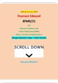 Official summer 2024 Pearson Edexcel 8FM0/21 GCE Advanced Subsidiary Level Further Mathematics (8FM0) Paper 21 Further Pure Mathematics 1 Merged Question Paper + Mark Scheme