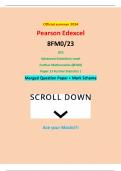 Official summer 2024 Pearson Edexcel 8FM0/23 GCE Advanced Subsidiary Level Further Mathematics (8FM0) Paper 23 Further Statistics 1 Merged Question Paper + Mark Scheme