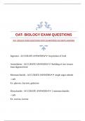 OAT- BIOLOGY EXAM QUESTIONS WITH GUARANTEED ACCURATE ANSWERS