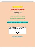 Official summer 2024 Pearson Edexcel 8FM0/28 GCE In AS Further Mathematics (8FM0) Paper 28 Decision Mathematics 2 Merged Question Paper + Mark Scheme