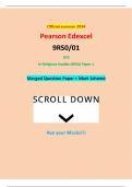 Official summer 2024 Pearson Edexcel 9RS0/01 GCE In Religious Studies (9RS0) Paper 1 Merged Question Paper + Mark Scheme