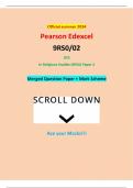 Official summer 2024 Pearson Edexcel 9RS0/02 GCE In Religious Studies (9RS0) Paper 2 Merged Question Paper + Mark Scheme