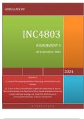 INC4803 ASSIGNMENT 3 20 September 2024 INC 4803 Module  Question 1  1.1 Answer the following questions concerning communication with learners   1.1 .1 Face-to-face Communication: Explain the importance of face-to-face communication in a classroom setting.