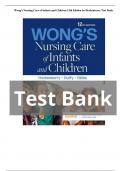 Test Bank for Wong's Nursing Care of Infants and Children, 12th Edition by Marilyn J. Hockenberry