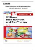 Williams Basic Nutrition and Diet Therapy 16th Edition Test Bank by Staci Nix McIntosh, All 23 Chapters Covered and Verified, ISBN: 9780323653763